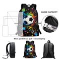 thumbnail image 4 of Jeiento Football Backpack and Lunch Box Set for Boys 7-10 10-12 School Bags Elementary Bookbag with Lunch Bag Pencil Case Splash Ink Middle Preschool Bagpack Kids Girls Daycare Rucksack Satchel, 4 of 7