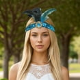 thumbnail image 2 of Unique Bargains Christmas 1 Pc Headband Feather Sequins Hairband for Women Lake Blue, 2 of 5