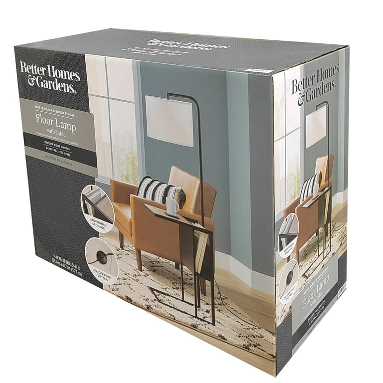 Better Homes & Gardens Brand Matte Black Floor Lamp with Better Homes & Gardens Brand Matte Black Floor Lamp with
