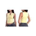 thumbnail image 2 of Women Seamless Clean Line Boat Neck Tank Top Yellow M, 2 of 6