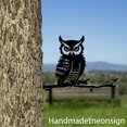 thumbnail image 3 of Handmadetneonsign Great Horned Owl On Branch Metal Tree Stake, Owl Garden Tree Stake, Owl Metal Tree 68518, 3 of 5