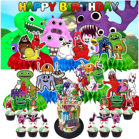 Garten of banban Party Decorations Centerpieces Honeycomb Table Toppers Backdrop Birthday Party Decor Supplies Banner