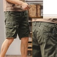 thumbnail image 7 of Oplxuo Mens Cotton Cargo Shorts Outdoor Loose Breathable Hiking Travel Athletic Short Elastic Waist Drawstring Casual Short, 7 of 7