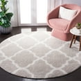 thumbnail image 2 of SAFAVIEH Tahoe Gerald Quatrefoil Shag Area Rug, 6'7" x 6'7" Round, Silver/White, 2 of 8