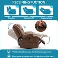 thumbnail image 2 of OUINCH 360° Swivel Glider Rocker Recliner with Massage, Heat, USB Ports & Cup Holders, Brown, 2 of 7