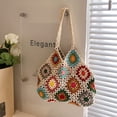 thumbnail image 4 of CoCopeaunt Crochet Tote Bag Aesthetic Boho Knitted Bag Floral Crochet Hobo Bag Purse Cute Fairycore Shoulder Bag for Women, 4 of 6