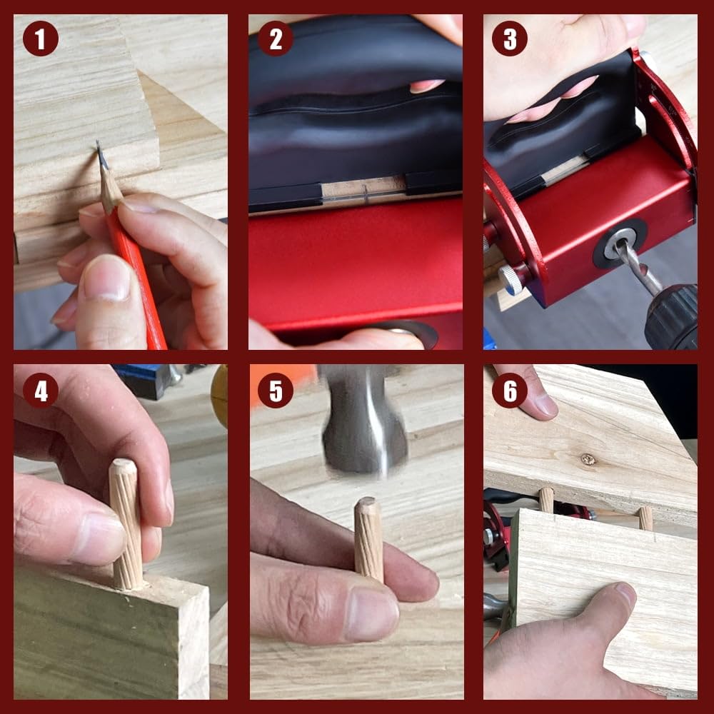 Woodworking Pocket Hole Jig with Aluminum Alloy Oblique Hole Locator Punch for Wood Board Splicing Installation