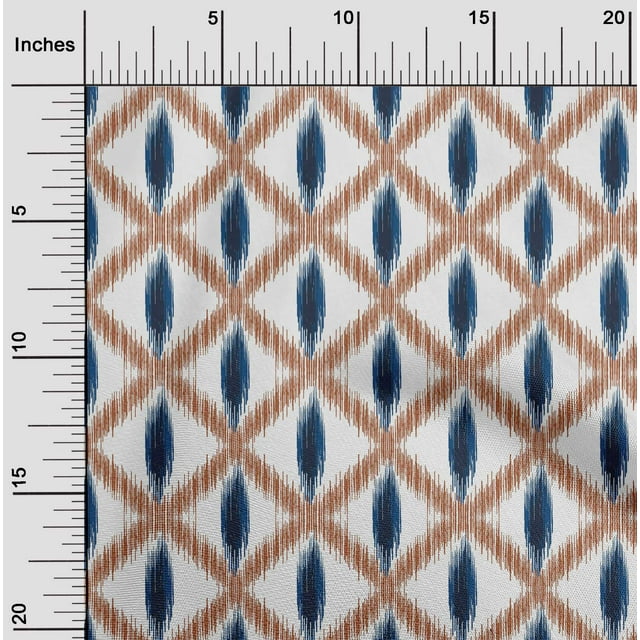 oneOone Polyester Lycra Fabric Diamond Ikat Print Fabric By The Yard 56 Inch Wide
