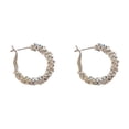 thumbnail image 5 of Pendientes de lujo ligeros y exagerados de estilo retro de metal plateado para mujer, elegantes y únicos, de alta gama, accesorio moderno y chic, 5 of 5