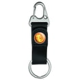 thumbnail image 1 of Hidden Temple Orange Iguanas Keychain with Leather Fabric Belt Clip-On Carabiner, 1 of 3
