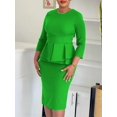 thumbnail image 4 of 3XL Plus Size 2024 Verano Otoño Mujeres Elegante Oficina Vestidos Midi Señoras Bodycon Cuello Redondo Moda Sexy Trabajo Vestido Lápiz, 4 of 5