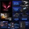 thumbnail image 3 of Computadora Escritorio Completa Xtreme PC Gaming AMD Radeon Vega 11 Ryzen 5 3400G 16GB SSD 1TB Monitor 23.8 75Hz WIFI Black gaming ligero, oficina, estudio y hogar, 3 of 6