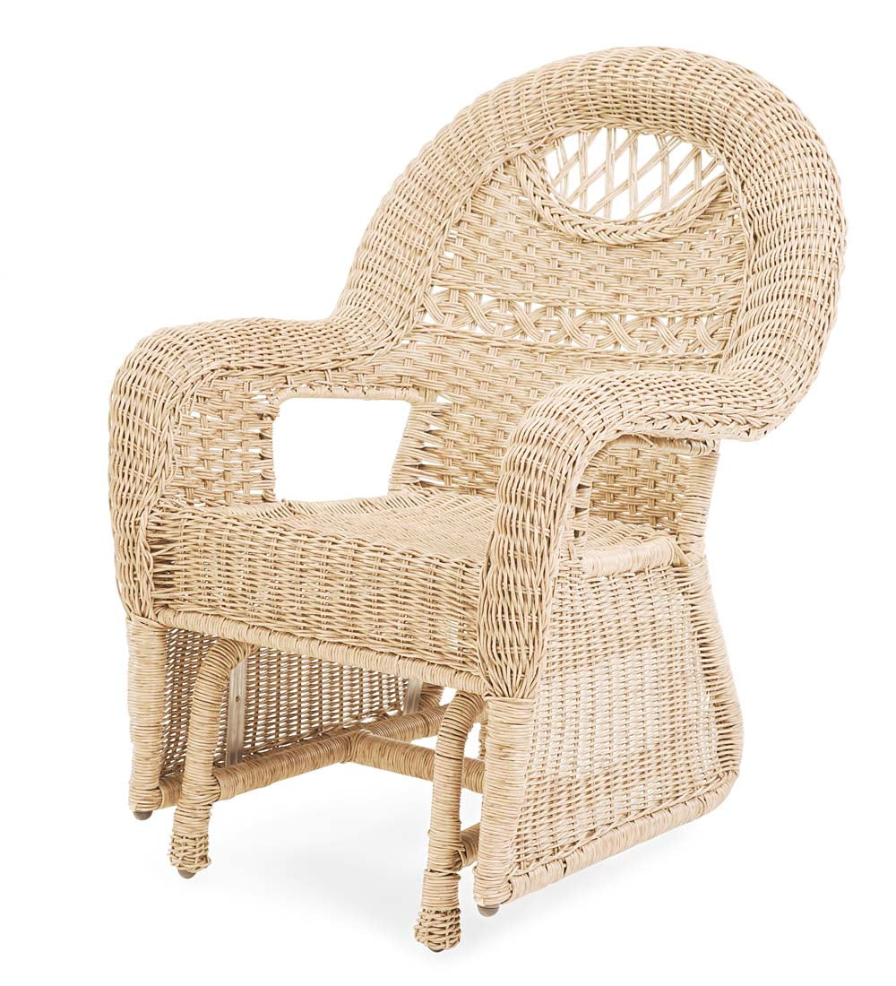 Prospect Hill Wicker Chair Glider, Cloud White