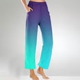 thumbnail image 2 of Wide Leg Sweatpants for Women Fashion Gradient Color Elastic Waisted Long Pants with Pockets Ladies Loungewear Trousers (Multicolor,L), 2 of 5