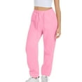 thumbnail image 5 of Dezsed Women's Sweatpants Casual Drawstring Sweat Pants Workout Athletic Joggers Pants Baggy Lounge Bottoms with Pockets Pink 2XL, 5 of 7