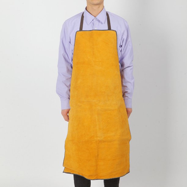 Delantal de soldadura, delantal de soldadura de cuero, chaqueta de soldadura resistente al fuego con piel de vaca, tamaño ajustable, carpintería, herrero, jardinero ZefeiWu 8390606164049