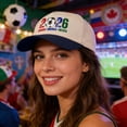 thumbnail image 3 of OAVQHLG3B 2026 Soccer Fan Cap，Classic Baseball Caps, USA, CAN, MEX Baseball Hat, Adjustable Unisex Fit, Breathable Cotton, for Soccer Supporter, 3 of 6