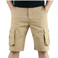 thumbnail image 2 of Men Shorts Size S Sports And Multi-Pockets Relaxed Summer Beach Shorts Pants Casual Shorts for Men Khaki M, 2 of 8
