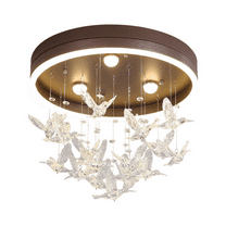 Decorative Lighting Fixture with Golden Birds for Bedroom, Living Room, Stairway