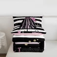 thumbnail image 4 of Pink Girly Dress Bedding Sets Queen Size Modern Women Black White Stripe Comforter Set Romantic Makeup Themed Bedding Comforter Sets Golden Polka Dots Down Comforter Perfume Print Duvet Sets, 4 of 7