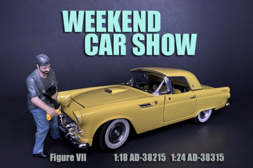 Hand-Painted Poly-Resin Car Show Figurine for 1/18 Scale Models