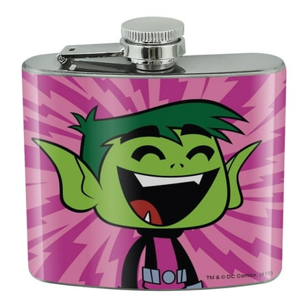 

Teen Titans Go! Beast Boy Stainless Steel 5oz Hip Drink Kidney Flask