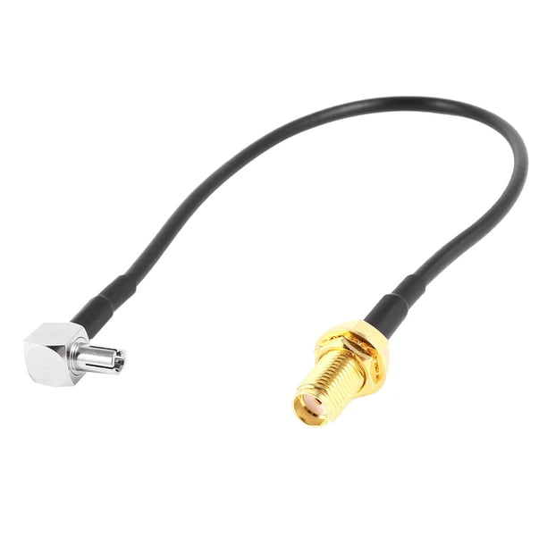 Cable de antena coaxial SMA hembra a TS9 macho en ángulo recto RA