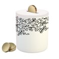 thumbnail image 1 of Abstract Piggy Bank, Floral Vignette Design Swirled Rococo Style Ornament Nature Pattern, Ceramic Coin Bank Money Box for Cash Saving, 3.6" X 3.2", Black and White, by Ambesonne, 1 of 4