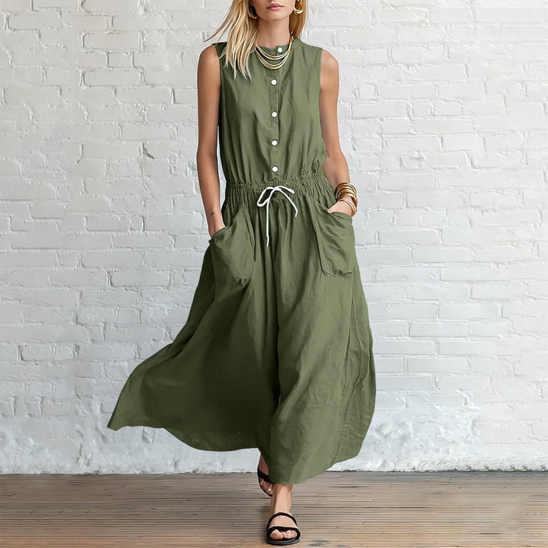 cotton a line maxi dress Voluminous A-Line Cotton Maxi Dress