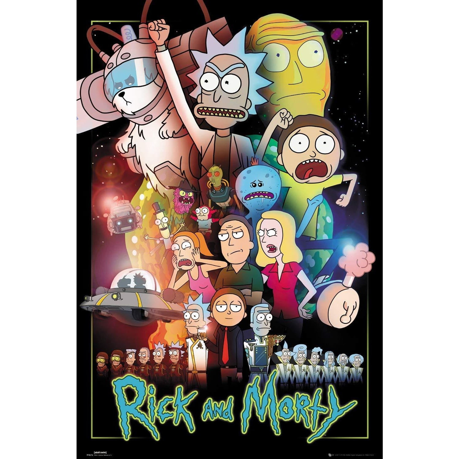 CARTOON NETWORK ADULT SWIM RICK AND MORTY FAMILY ROOM POSTER 36x24 NEW 