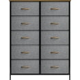 thumbnail image 5 of Sorbus Dresser with 10 Drawers - Storage Unit Organizer Chest for Clothes - Bedroom, Hallway, Living Room, Closet, & Dorm Furniture - Steel Frame, Wood Top, and Easy Pull Polyester Fabric Bins, 5 of 10