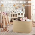 thumbnail image 3 of 118L Extra Large Blanket Basket, 24.8"x17.7"x16.2" Woven Rope Baskets for Storage, Nursery Blanket Storage for Living Room, Toy Basket with Handle Organizing Comforter Cushions Pillows, Jute, 3 of 16