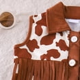 thumbnail image 6 of WOYY Girls Cowgirl Outfits Cute Cow Print Tassels Vest Shorts Two Piece Set, Sizes 6M-4T, 6 of 8