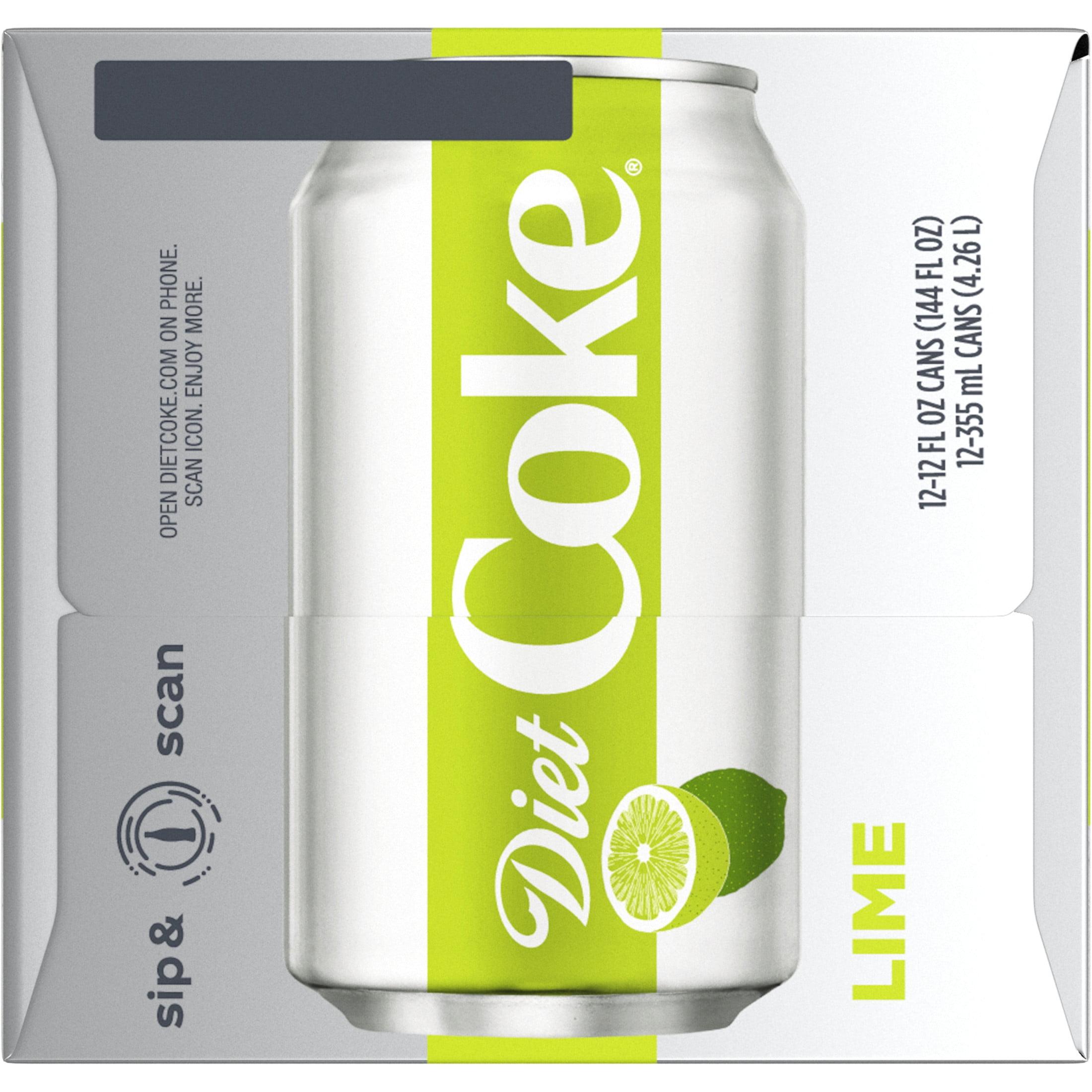 Diet Coke with Lime Soft Drink, 12 fl oz, 12 Pack