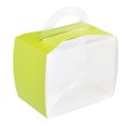 thumbnail image 2 of Sweet Vision Rectangle Clear Plastic Cupcake Box - with Handle, Yellow Paper Wrap, Geometric Line Accent - 5" x 3 1/4" x 4" - 100 count box, 2 of 4