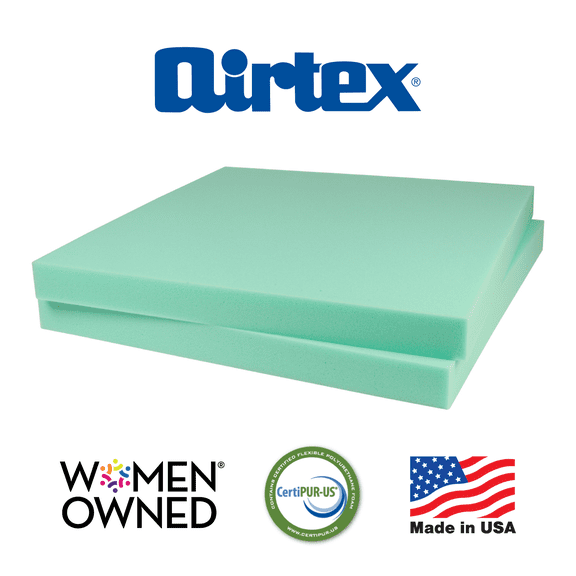 Airtex High-Density Foam Cushion Set – 2-Pack (2" x 22" x 22")