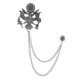 thumbnail image 1 of Broche de solapa con cadena de borlas, elegante broche de traje de aleación informal, decoración para novio Plata antigua, 1 of 9