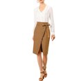 thumbnail image 1 of Unique Bargains Women's Button Decor Split Belted Tie Waist Pencil Skirt, 1 of 6