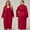 Wine, variant on Women's Plus Sized Nightgown and Robe Set Long Sleeves Robes 2 Piece Bathrobe Set V-neck Cami Sleepwear
