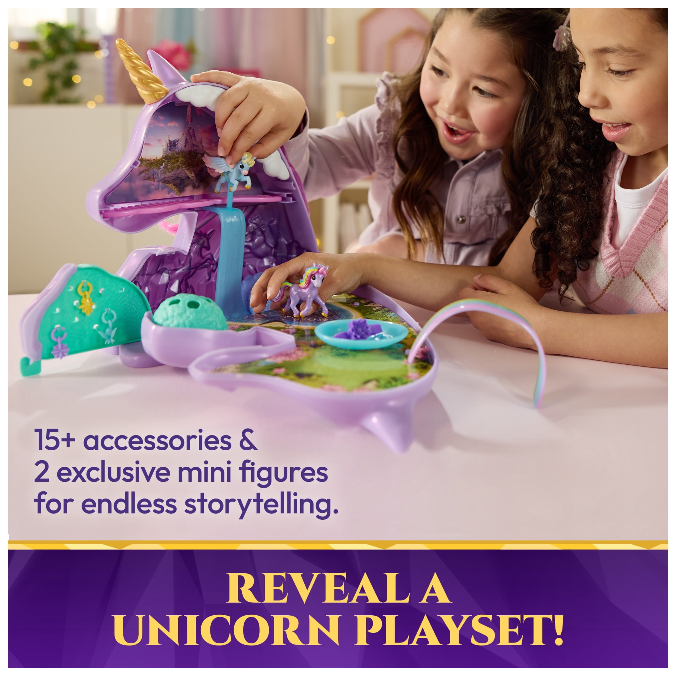 Unicorn Academy, Wildstar 2-in-1 Styling Head & Playset with Hair Accessories and 2 Mini Figures