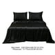 thumbnail image 3 of Juego de sábana y funda de almohada Queen tamaño, color negro, Satén de Seda de Hotel de Matelasse Suave Sólido Mate, 3 of 6