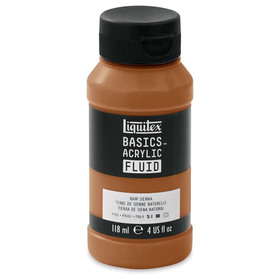 Liquitex Basics Acrylic Fluid Paint - Raw Sienna, 118 ml
