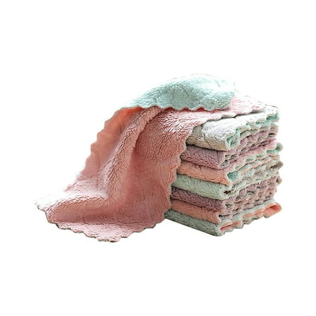 

iOPQO Wipes Absorbent Corals 8PCS Dish Rag Wipe Wiping Towel Sink Cloth Home Kitchen Clean Cleaning Supplies wipes