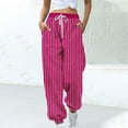 thumbnail image 2 of Womens Joggers with Pockets Elastic High Waisted Long Pants with Pockets Drawstrings Athletic Running Slacks Cropped Pant Workout Business Sweatpants Cuffed Ankle Loose Bottoms, 2 of 5
