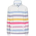 thumbnail image 1 of Lazy Jacks Womens Striped Button Neck Sweatshirt, 1 of 4