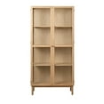 thumbnail image 3 of Modern 75-inch High Glass Panel Cabinet - Natural Oak, 3 of 14