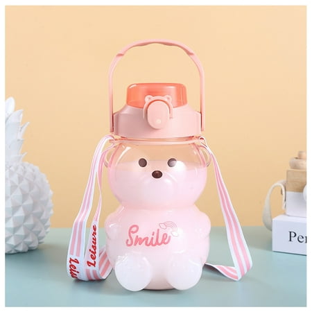 

Bear Straw Bottle High Quality Material Perfectly Match Your Clothes Pink