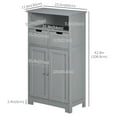 thumbnail image 3 of kleankin Storage Cabinet, Bathroom Cabinet with Adjustable Shelf, Grey, 3 of 10