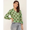 thumbnail image 3 of Moomaya Long Sleeve Band Collar Printed Top - Women's Stylish Georgette Top, 3 of 9