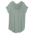 thumbnail image 6 of Breezora Trendy Women's Oversized Hooded Tshirt Casual Loose Fit Cotton Blend Top With Kangaroo Pocket For Street Style And Weekend Outings XL Size Green, 6 of 7